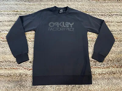 Oakley Factory Pilot Black Crewneck Sweatshirt Mens Small Regular Fit Long Sleev • $26.89