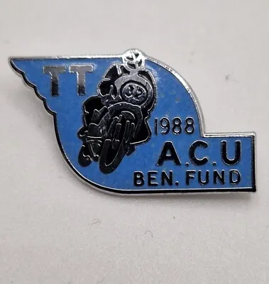 £9.99 • Buy ACU Benevolent Fund 1988  TT Supporter IOM Enamel Biker Pin Badge Ben Fund.