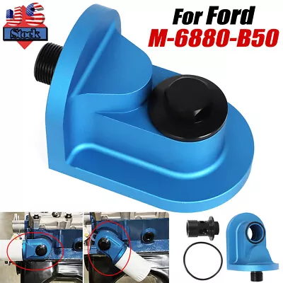 For Ford M-6880-B50 90 Degree Oil Filter Adapter With O-ring Billet Aluminum US • $64.99