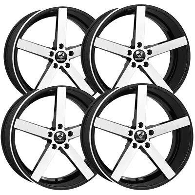 (Set Of 4) Ravetti M1 20x8.5 5x120 +38mm Black/Brushed Wheels Rims 20  Inch • $948