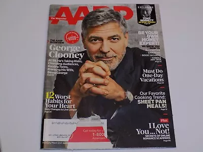 AARP Magazine Jan Feb 2021 George Clooney Tony Bennett Live Longer Heart Love • $8.99