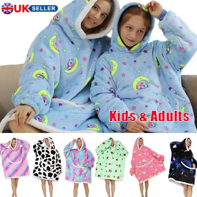 £18.99 • Buy Hoodie Blanket Oversized Adults&Kids Chunky Heavy Sherpa Fleece Plush Cosy Warm