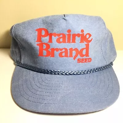 Vtg Nos Adv Prairie Brand Seed Denim Style Farmer Trucker Snapback Hat Cap • $8.99