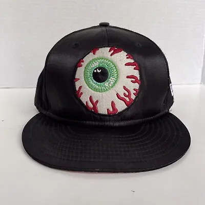 Mishka Black Hat Eyeball Keep Watch 59Fifty New Era Fitted 7 1/8 Satin Shine EUC • $49.90