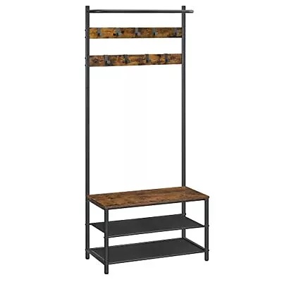 Hall Tree With Bench And Shoe Storage Entryway Bench With Coat Rack Stand An... • $82.95