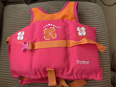 Stearns Girl Life Vest Open Sided Pink Orange 30-50 Pounds 5-7 Yr Old • $15