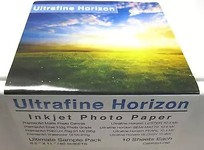 Ultrafine Ultimate 8.5 X 11 Inkjet Photo Paper Sampler Box 80 Sheet Gloss Pearl+ • $49.95