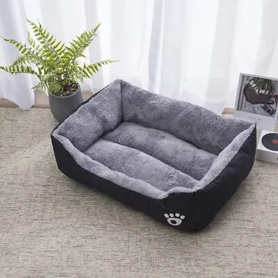 £14.99 • Buy UK Dog Bed Cat Beds Soft Washable Fleece Puppy Cushion Warm Pet Basket Large Dog