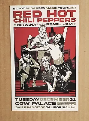 Red Hot Chili Peppers Art Print Of Classic Cow Palace Concert Poster 5  X 7  • $4.99