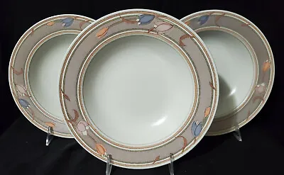 MIKASA INTAGLIO (3) Rimmed Bowls MEADOW SUN 9-1/4  Stoneware MINTY!  • $11.99