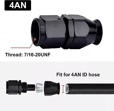 4AN 6AN 8AN 10AN 12AN Straight PTFE Hose End Fitting For PTFE Hose Only  • $11.99