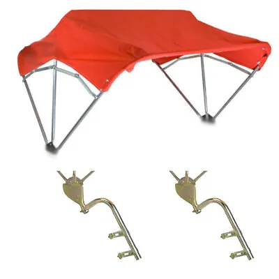 $434.99 • Buy Universal Tractor Umbrella Buggy Top 3 Bow 48  Red Complete W/ Fender Mounts