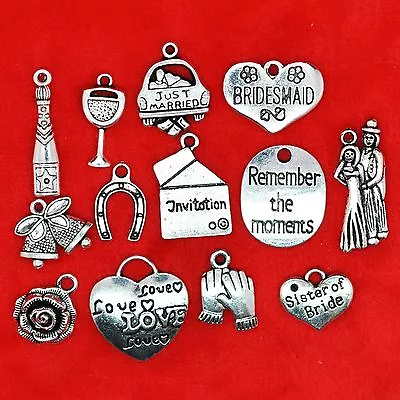 £2.39 • Buy Tibetan Silver Wedding Theme Charm Pendant Bead Finding Jewellery Making