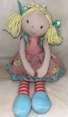 Marks And Spencer M&s Rag Doll Soft Toy Teapot Dress Blonde Hair • £3.99