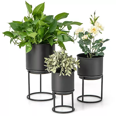 3Pcs Modern Plant Stands Metal Planter Pot Stand Pot Holder Set 27/32/41 CM • £27.95