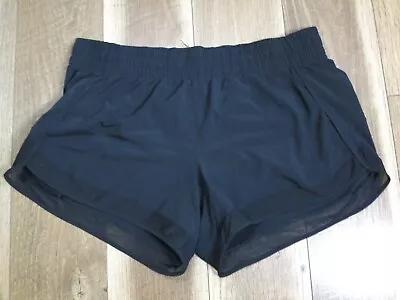 Athleta 291749 Women's Black Mesh Racer Run Short 4  Lined Running Shorts Sz L • $14.99