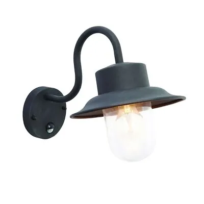 £54.59 • Buy MORLEY Outdoor Black LED Wall Lantern - Motion Sensor PIR Light Waterproof IP45