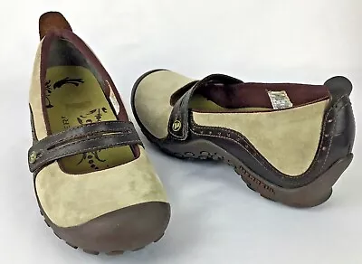  Merrell Plaza Bandeau Womens Mary Jane Dark Taupe Leather Driving Shoes Sz 8 M • $22.50