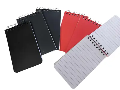 6 X 50 Sheets Pocket Note Pad Notebook Spiral Bound Pads A7 Notebooks Red Black • £3.99