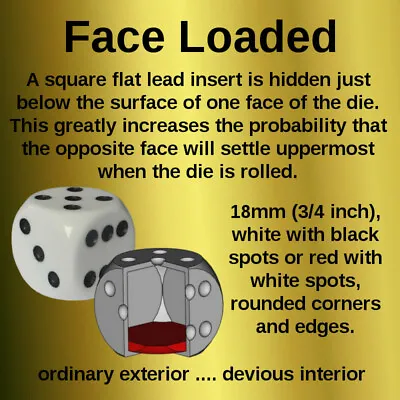 Loaded Dice Rolls Desired Number - 6 Options Available Magic Trick Weighted. • £10