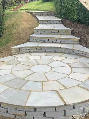 Sandstone Kandla Grey Circle | Natural Indian Stone Patio Paving | 2.4m Diameter • £395