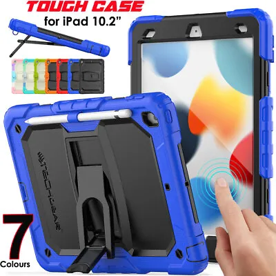 For Apple IPad 10.2 2021 9th 8th 7th Tough Shockproof Rugged Stand Case Cover • £13.95