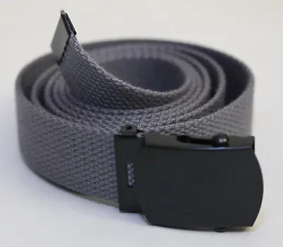 New Adjustable Steel Grey Canvas Golf Military Web Uniform Belt Black Buckle • $8.99