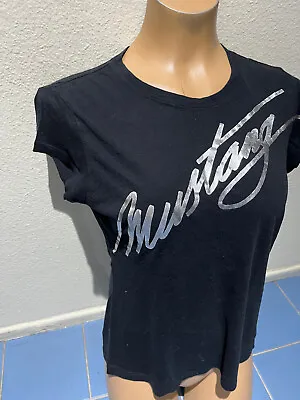 MUSTANG Graphics  Black Tshirt - Women's Junior's Sz L • $7