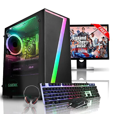 Fast Gaming PC Bundle 19 Inch Intel Core I5 16GB RAM 480GB SSD RTX 3050 Wins 10 • £439.99