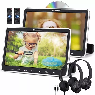 2x10.1  Dual Screen Car Headrest Monitor DVD Player HDMI USB Region Free Memory • $107.27