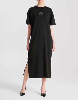 Ena Pelly Ladies Core Logo T-shirt Dress Casual Short Sleeve Split Maxi Dress 8 • $39.99