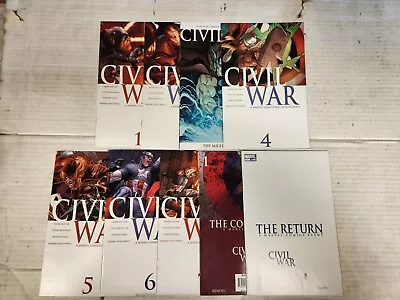 Civil War 1-7 + Confession + The Return Millar McNiven 1:25 Variant Marvel 2006 • $39.99