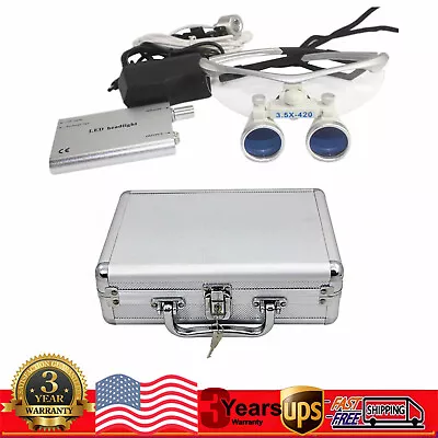 LED Dentist Magnifier Loupes Dental Glass Surgical Binocular Head Medical Light • $56