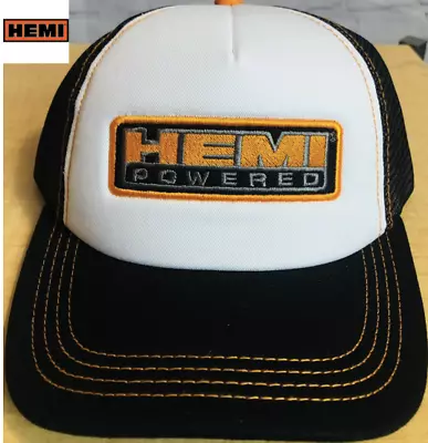 Chrysler Hemi Mopar Hat OSFA Black White Mesh Snapback Foam Front Trucker Cap • $19.99