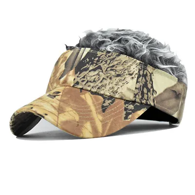 Golf Baseball Hat With Fake Hair Cap Men Sun Visor Toupee Hats Spiky Wig Hat • $9.99