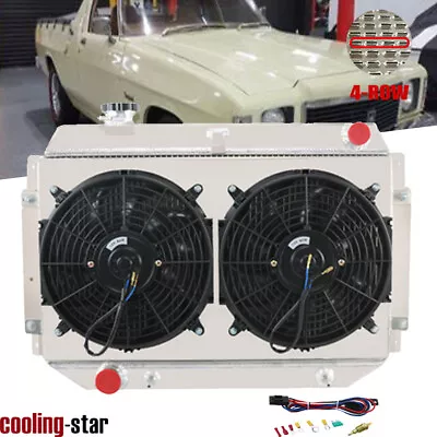 4-Core Radiator+Shroud Fan Fit 1971-1980 Holden HQ HJ/HX/HZ Kingswood 253/308 V8 • $329