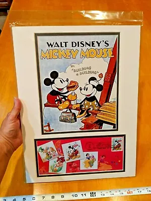 New Disney First Day Issue Art MICKEY MOUSE BUILDING Post Office 16x12 1st 2005 • $13.39