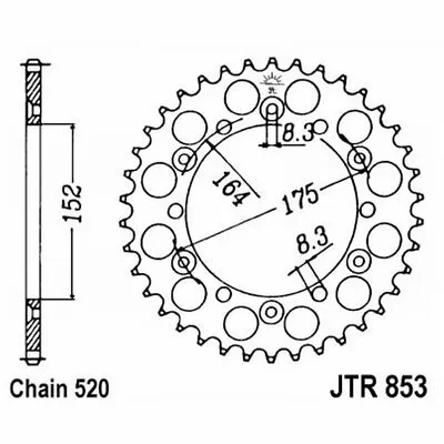 Sprocket JT 853 Z51 Yamaha 125 YZ 1989-1992 • £52.73