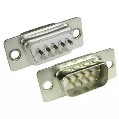 D9 Male Connector Solder Type 9 Pin (2 Rows 5 And 4) Nickel Contacts DE9 DB9 • £1.79