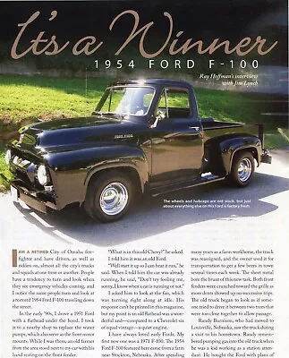 1954 FORD F-100 PICKUP 3 Page COLOR Article • $6