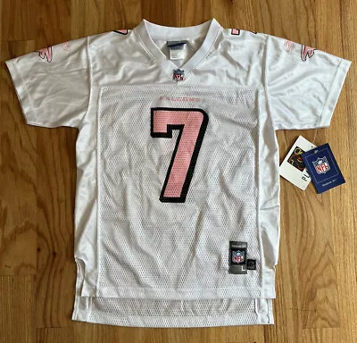 Reebok Vintage NFL Atlanta Falcons Michael Vick Jersey White Pink Youth LG NWT • $24