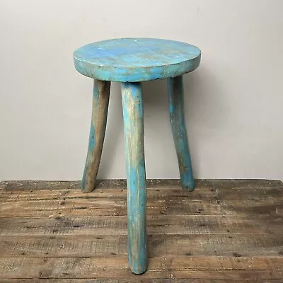 Vintage 3-Legged Wooden Stool - Rustic Plant Stand - Small Rustic Stool - Patina • £40