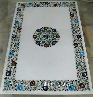 Rectangle Marble Dining Table Top Inlaid With Semi Precious Stone Meeting Table • $3040