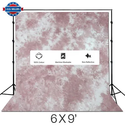 6 X 9 Ft Photo Studio Coral Red And White Hand Dyed Backdrop Background • $30.63