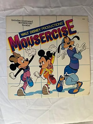 1972 Walt Disney Productions Mousercise W/ ORIGINAL ILLUSTRATION BOOK - LP Vinyl • $15.50