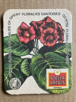 Stella Artois Floralies Of Ghent Sinningia Gloxinia Hybr Beer Drinks Mat Coaster • £2.95