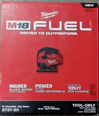 ***NEW*** Milwaukee 2737-20 M18 FUEL Brushless D-Handle Jig Saw Tool Only In Box • $110