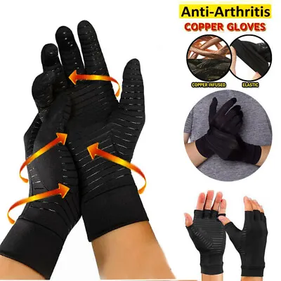 Copper Arthritis Compression Infused Gloves Hand Joint Carpal Tunnel Support USA • $7.75