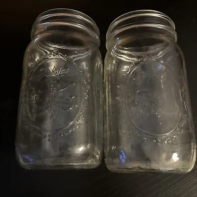 Lot Of 2 Ball Mason Jars Fruit Wide Mouth 32-Ounces Quart No Lid Clear • $25.50