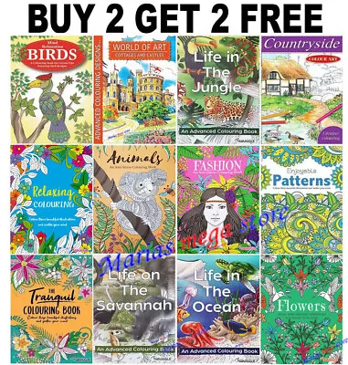 ADULT ANTI-STRESS COLOURING BOOK MIND RELAXING BOOKS  Colour Therapy ALL AGES • £3.79